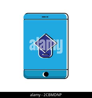 Online education flat icon. Design template vector Stock Vector