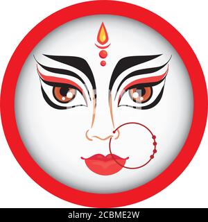 maa durga face in circle frame Stock Vector Image & Art - Alamy