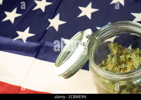 USA cannabis business concept. Legal marijuana distribution and production Stock Photo