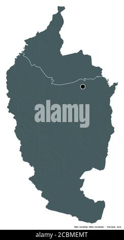 Maha Sarakham Thailand Map Shape Of Maha Sarakham, Province Of Thailand, With Its Capital Isolated On  White Background. Bilevel Elevation Map. 3D Rendering Stock Photo - Alamy