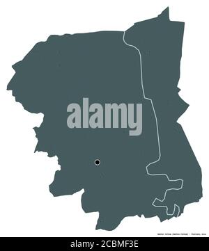 Shape Of Nakhon Pathom Province Of Thailand With Its Capital Isolated On White Background Bilevel Elevation Map 3d Rendering Stock Photo Alamy