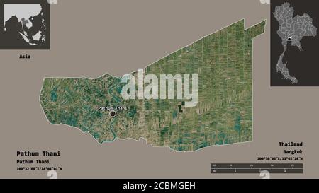 Shape Of Pathum Thani Province Of Thailand And Its Capital Distance Scale Previews And Labels Bilevel Elevation Map 3d Rendering Stock Photo Alamy