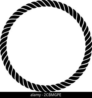Single Rope Braided Twisted Line in a Perfect Circle Isolated Vector Illustration Stock Vector