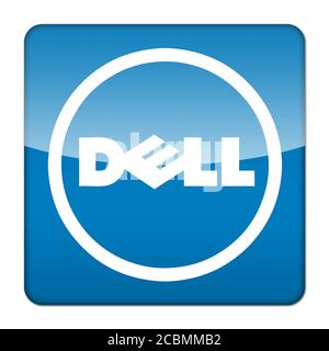 Dell Computers logo icon app flag button Stock Photo