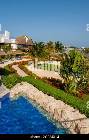 The Sunset Marina Resort and Yacht Club in Cancun in the State of Quintana Roo, Yucatan Peninsula, Mexico. Stock Photo