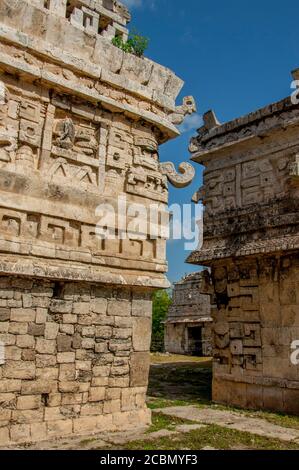 La Iglesia (church) in the Las Monjas (Nunnery) complex in the Chichen Itza Archaeological Zone (UNESCO World Heritage Site) on the Yucatan Peninsula Stock Photo