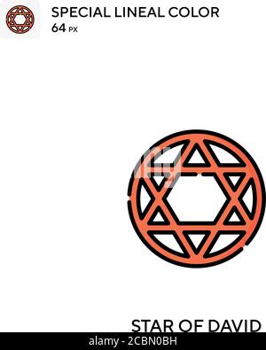 Star of david Special lineal color vector icon. Star of david icons for your business project Stock Vector