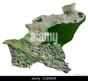 Shape of Bitlis, province of Turkey, with its capital isolated on solid ...
