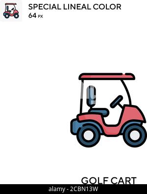 Golf cart Special lineal color vector icon. Illustration symbol design ...