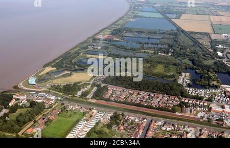 aerial view of Waters' Edge Country Park & Visitor Centre Stock Photo