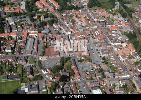 aerial view of the Lincolnshire town of Market Rasen Stock Photo