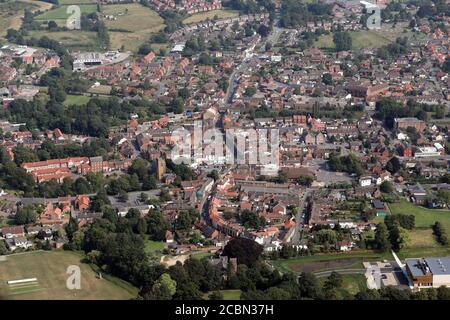 aerial view of the Lincolnshire town of Market Rasen Stock Photo
