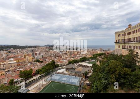 View of Cagliari from the Bastion of Saint Remy on the island of Sardinia, Italy. Stock Photo