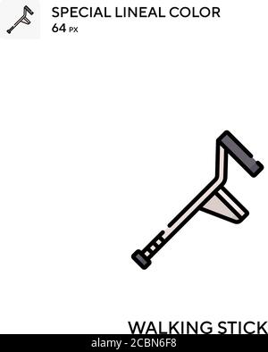 Walking stick Special lineal color vector icon. Walking stick icons for your business project Stock Vector