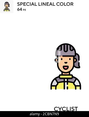 Cyclist Special lineal color vector icon. Cyclist icons for your business project Stock Vector