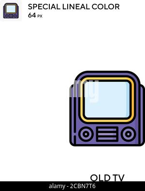 Old tv Special lineal color vector icon. Old tv icons for your business project Stock Vector