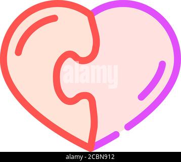 heart found soul mate color icon vector illustration Stock Vector