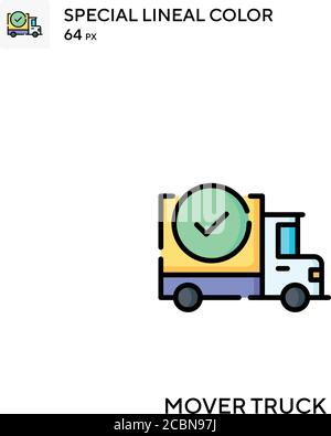 Mover truck Special lineal color vector icon. Mover truck icons for your business project Stock Vector