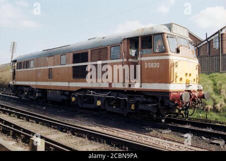 Loughborough, UK - 2018: Old diesel locomotive for tour train on Great Central (Heritage) Railway Stock Photo