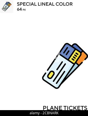 Plane tickets Special lineal color vector icon. Plane tickets icons for your business project Stock Vector