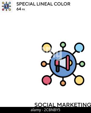 Social marketing Special lineal color vector icon. Social marketing icons for your business project Stock Vector