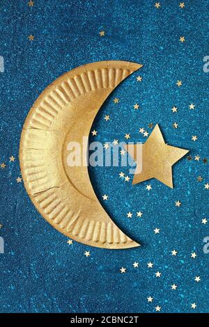 Ramadan Kareem crescent moon and star sign Stock Photo - Alamy