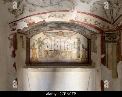 Tigran Tomb, the biggest of Kom es-Shouqafa Catacombs Stock Photo