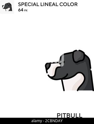 Pitbull Special lineal color vector icon. Pitbull icons for your business project Stock Vector