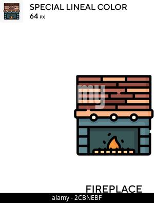 Fireplace Special lineal color icon. Illustration symbol design ...