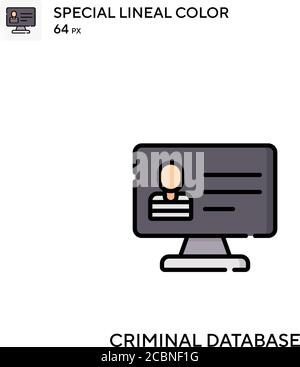 Criminal database Special lineal color vector icon. Criminal database icons for your business project Stock Vector