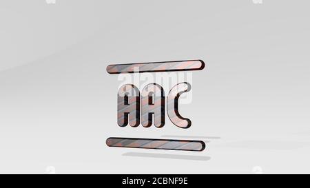 audio document aac 3D icon standing on the floor, 3D illustration for background and music Stock Photo