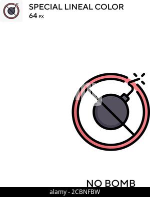 No bomb Special lineal color vector icon. No bomb icons for your business project Stock Vector
