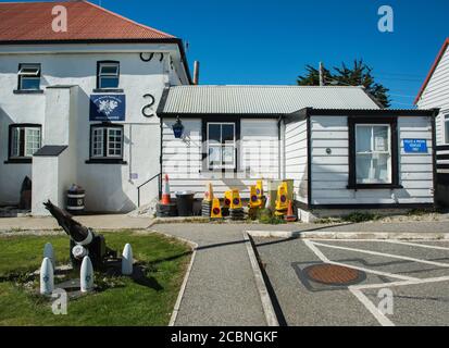 Police station in Port Stanley, Falkland Islands (Islas Malvinas), United Kingdom Stock Photo