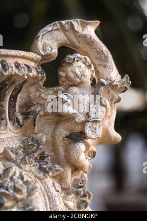 Cherub antique decoration, handle from a vase Stock Photo