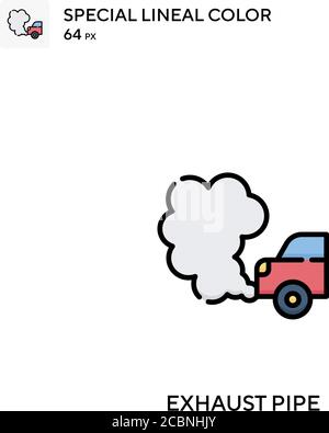 Exhaust pipe Special lineal color vector icon. Exhaust pipe icons for your business project Stock Vector