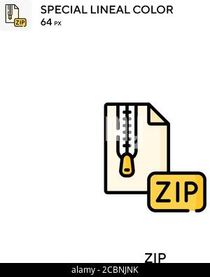 Zip Special lineal color vector icon. Zip icons for your business project Stock Vector