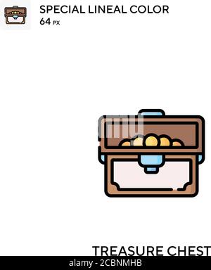Treasure chest special lineal color vector icon. Treasure chest icons ...