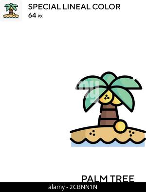 Palm tree Special lineal color vector icon. Palm tree icons for your ...
