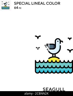Seagull Special lineal color vector icon. Seagull icons for your business project Stock Vector
