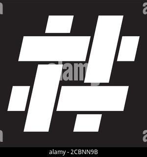 interweaving  hashtag sign - icon template Stock Vector