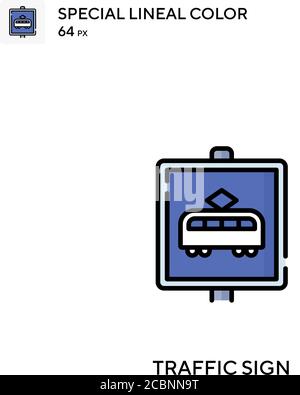 Traffic sign Special lineal color vector icon. Traffic sign icons for ...