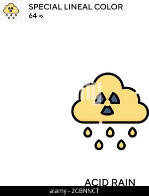 Acid rain Special lineal color vector icon. Acid rain icons for your business project Stock Vector