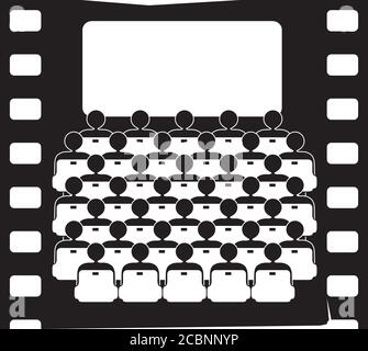 movie film strip featuring  theatre screan Stock Vector