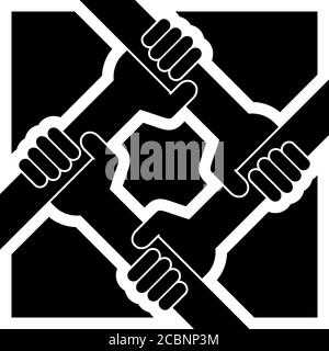 strong together - mutual brotherly support Stock Vector
