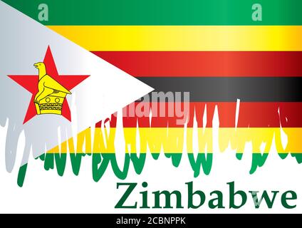 Flag of Zimbabwe, Republic of Zimbabwe. Template for award design, an official document with the flag of Zimbabwe. Stock Vector