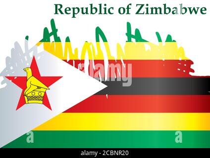 Flag of Zimbabwe, Republic of Zimbabwe. Template for award design, an official document with the flag of Zimbabwe. Stock Vector
