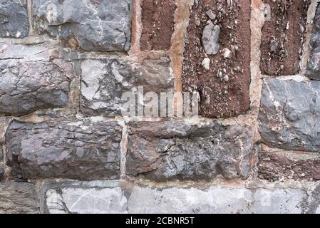 abstract wall from old building sand lime stone Stock Photo