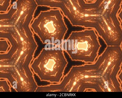 Bright orange geometric patterned background for wallpapers Stock Photo