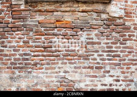 texture old ruined red brick wall Stock Photo