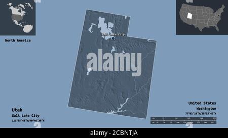 Utah Dimensions Shape of Utah, state of Mainland United States, with its capital ...